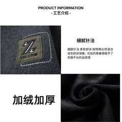 Men’s Fleece-Lined Knit Sweater – Warm Wool O-Neck Autumn/Winter Pullover