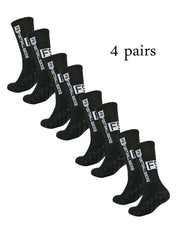 4 Pairs FS Mid-Tube Football Socks – Non-Slip & Breathable