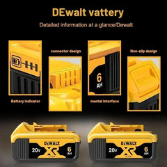 DeWALT 20V MAX Battery Pack – 2Ah/5Ah/6Ah + Charger (Compatible with FlexVolt & DCB Series)