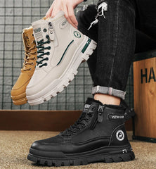 Men’s Winter Plush High-Top Snow Boots – Thick Warm Cotton Outdoor Shoes