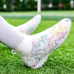 Men’s High-Top Soccer Shoes – Turf Training Anti-Slip Cleats