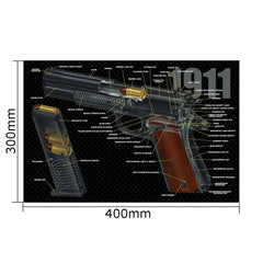 Gun Cleaning Rubber Mat — 3D Firearm Bench Mat / Mouse Pad (AR15 AK47 Glock 1911 etc.)
