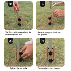 Portable Tent Rod Holder Set – Windproof Canopy Pole Fixing Kit for Camping & Fishing
