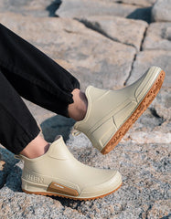 Unisex Short Tube Waterproof Rain Boots – Non-Slip Slip-On Outdoor Rubber Shoes