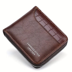 Luxury Men’s Leather RFID Wallet with Zipper & Coin Pocket