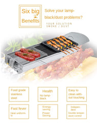 Large Outdoor Stainless Steel Charcoal Grill – Portable Folding BBQ Cooker with Handle, No Installation Needed