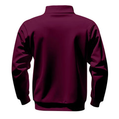 Men’s Heavy Fleece Half-Zip Stand Collar Sweater