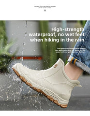 Men’s Waterproof Warm Rubber Rain Boots – Anti-Slip Fishing & Work Shoes