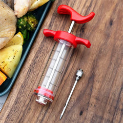 BBQ Meat Injector Syringe – Stainless Steel Marinade Flavor Injector for Turkey, Chicken & Grilling