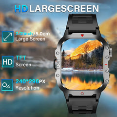 KESHUYOU Smart Watch 2.01″ HD – Bluetooth Calling & LED Flashlight