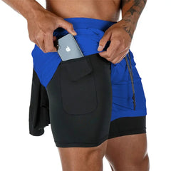 Men’s 2-in-1 Double-Layer Fitness Shorts