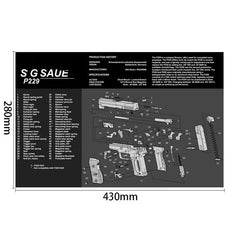 Gun Cleaning Rubber Mat — 3D Firearm Bench Mat / Mouse Pad (AR15 AK47 Glock 1911 etc.)