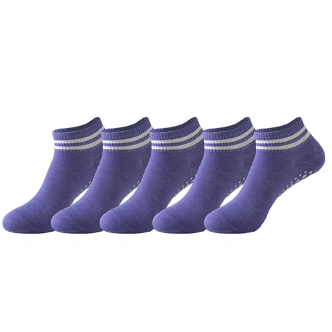5 Pairs Women’s Non-Slip Grip Socks – Yoga & Pilates