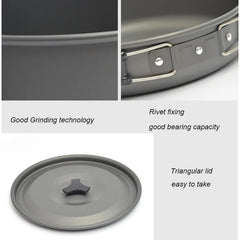 Lightweight Camping Cookware Set – Portable Pot & Pan Kit for 1–7 People