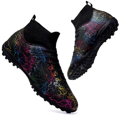 Men’s High-Top Soccer Shoes – Turf Training Anti-Slip Cleats
