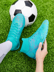 Men’s High-Top Soccer Shoes – Turf Training Anti-Slip Cleats