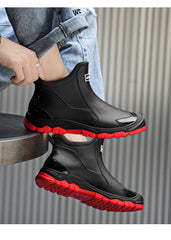 Men’s Waterproof Warm Rubber Rain Boots – Anti-Slip Fishing & Work Shoes
