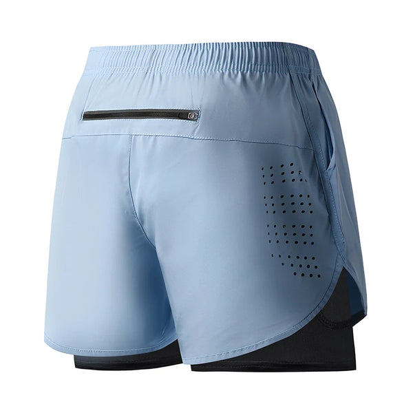 Men's Quick-Dry Double Layer Running Shorts
