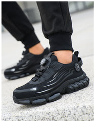 Rotating Button Men’s Safety Shoes – Anti-Smash, Anti-Puncture Work Sneakers
