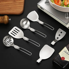 304 Stainless Steel Folding Camping Spork – Multifunctional Outdoor Cookware Tool