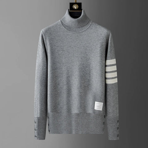 High end luxury brand sweater men personality trend ribbon striped round neck Knitwear autumn and winter Korean casual pullover