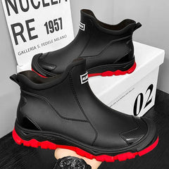 Men’s Waterproof Warm Rubber Rain Boots – Anti-Slip Fishing & Work Shoes