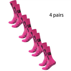 4 Pairs FS Mid-Tube Football Socks – Non-Slip & Breathable