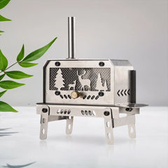 Portable Mini Folding Charcoal Stove – Stainless Steel Outdoor Fire Pit & Wood Burner for Camping