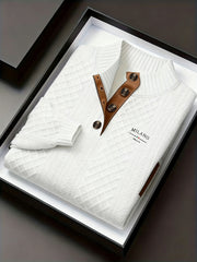 Men’s Stand Collar Knitted Sweater