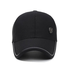 Men’s Summer Breathable Baseball Cap – Black Outdoor Sun Hat 56–60cm