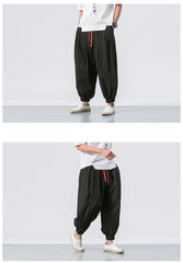 Men’s Oversized Cotton-Linen Harem Pants