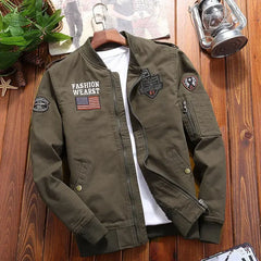 Men’s Outdoor Vintage Cargo Jacket – Embroidered Cotton Windbreaker 2024