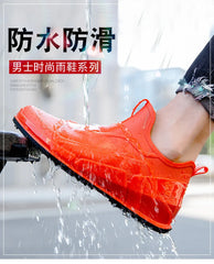 Men’s Waterproof Low-Top Rain Boots – Slip-On Anti-Slip Fishing & Kitchen Shoes