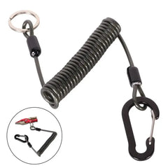 Elastic Coil Fishing Safety Lanyard – Lockable Heavy-Duty Stretch Rope