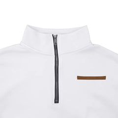 Men’s Heavy Fleece Half-Zip Stand Collar Sweater