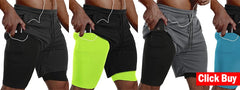 Men's Quick-Dry Double Layer Running Shorts