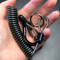 Elastic Coil Key Lanyard – Lockable Spring Tether Key Chain