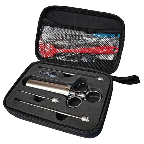 BBQ Meat Marinade Injector Syringe with 3 Stainless Steel Needles – Flavor Infuser for Steak, Pork & Chicken