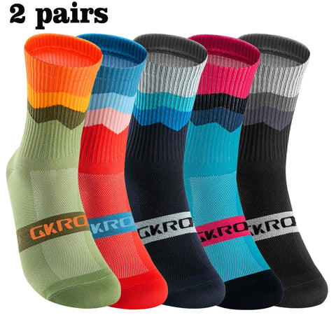 2 Pairs Professional Cycling Socks – Breathable Compression