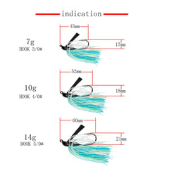 WALK FISH Spinner & Chatter Bait – 7g/10g/14g Weedless Bass Fishing Lure