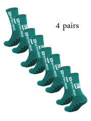 4 Pairs FS Mid-Tube Football Socks – Non-Slip & Breathable