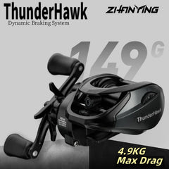 ThunderHawk 7.0:1 Baitcasting Reel – Ultralight, 4.5kg Drag, 5+1 Bearings, Saltwater Ready