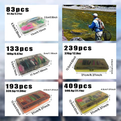 Multi-Lure Fishing Kit with Tackle Box – 83 to 409pcs