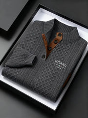 Men’s Stand Collar Knitted Sweater