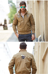 Men’s Outdoor Vintage Cargo Jacket – Embroidered Cotton Windbreaker 2024