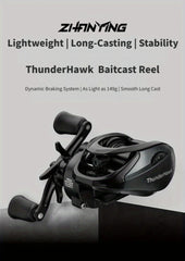 ThunderHawk 7.0:1 Baitcasting Reel – Ultralight, 4.5kg Drag, 5+1 Bearings, Saltwater Ready