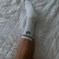 2025 Women’s Retro Cotton Yoga Socks – Medium Long