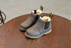 Kids Warm Plush Chelsea Boots – Autumn/Winter Fashion Ankle Boots with Zipper