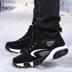 Men’s Winter Snow Shoes – Warm Leather Non-Slip Sneakers