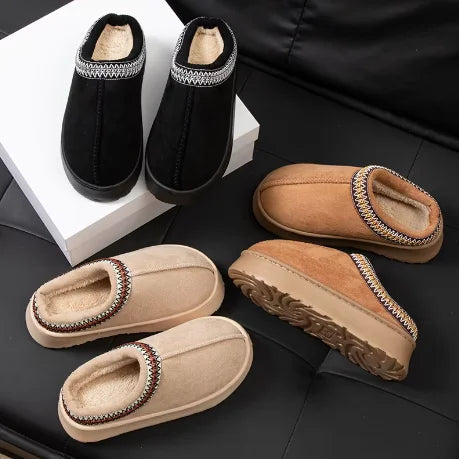 2025 Platform Fluffy Slippers – Unisex Winter Plush